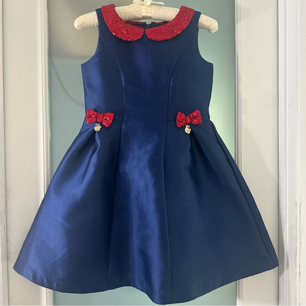 Disney Snow White bounding dress w apple & red sequins accents